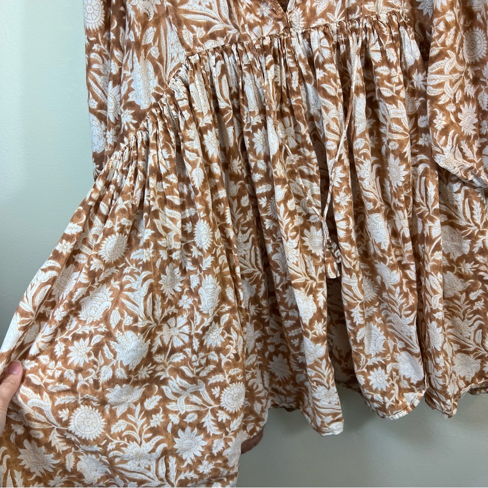 Natural Life Brown Cotton Tunic Aimee Mini Dress Medium - Picture 8 of 12